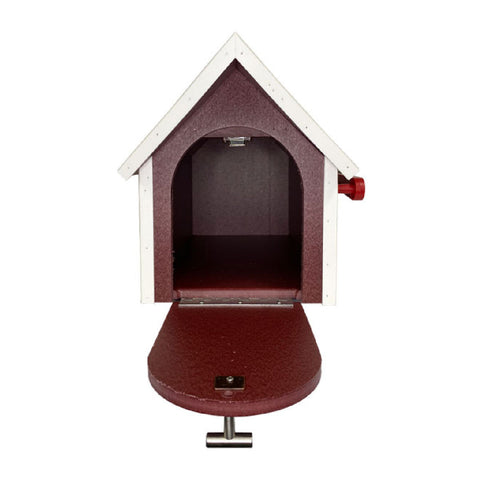 Amish Recycled Plastic Deluxe Mailbox, Cherrywood & White