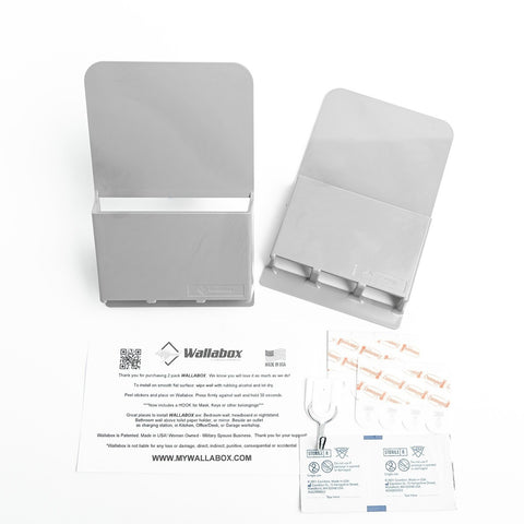 Wallabox -  Wall Mount Cell Phone Holder (2 pack) - Grey